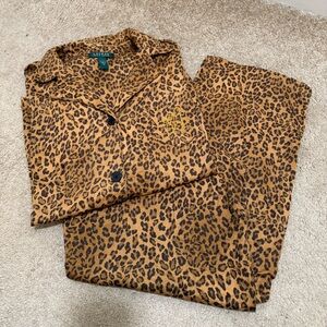 Ralph Lauren Matching Cheetah Print Pajama Set